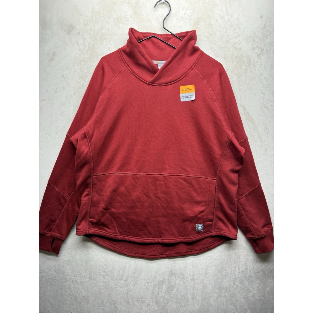 Ariat Rebar Tek Crossover Sweatshirt Women's 2XL Red Cowl Neck Pullover Pockets